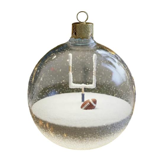 Спортивный мяч Рождественские украшения 3D Украшение Снежный шар со спортивными микросценками Прозрачный пластиковый подвесной шар для рождественской елки Домашний декор