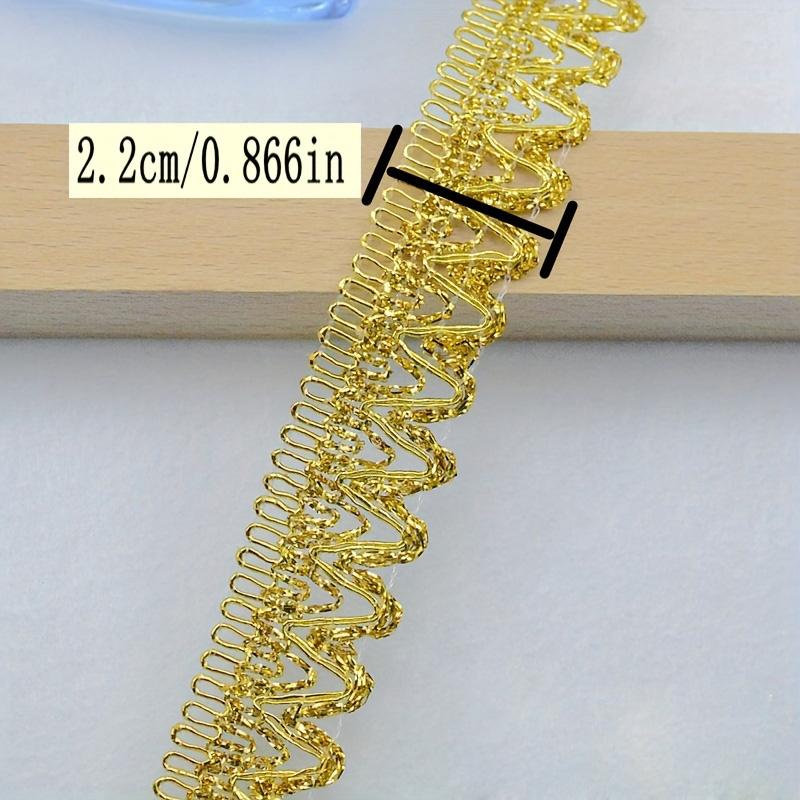 5 м/196,85 дюйма в каждой упаковке, золотые кружевные бейки, большие широкие ленты для шитья, занавески для одежды, шляпы, сумки, поделки своими руками, плетеные аксессуары, свадебные украшения