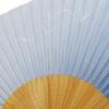 Kimono Folding White Bamboo Light Seagull and Seigaiha Pattern [Stylish Iroha] Men's Fan, Carving, Scented, Blue,