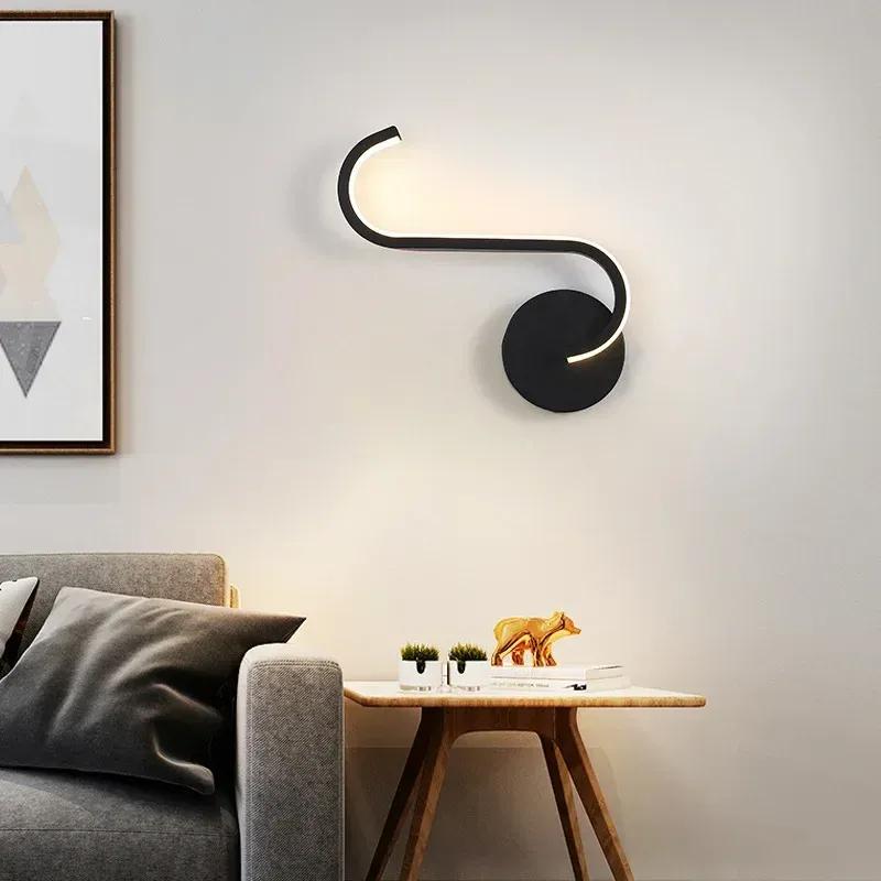LED Wall Lamp Modern Bedside Sconce for Aisle Living Room Bedroom Hotel Study TV Backdrop Home Decor Lighting Fixture Lustre