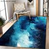 Diamond Velvet Dot Plush Base Blue Abstract Pattern Rug Living Room Bedroom Balcony Machine Washable Indoor Outdoor Carpet