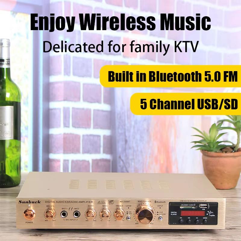 110/220В 2000Вт Bluetooth 5.0 Аудио Усилитель мощности Усилители для домашнего кинотеатра amplificador Аудио Поддержка FM USB с Пультом дистанционного управления