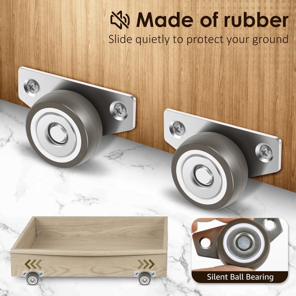 4/12Pcs Furniture Small Side Mount Caster Wheels Universal Side Mounted Wheels Casters Silent Caster Wheels for Furniture Moving