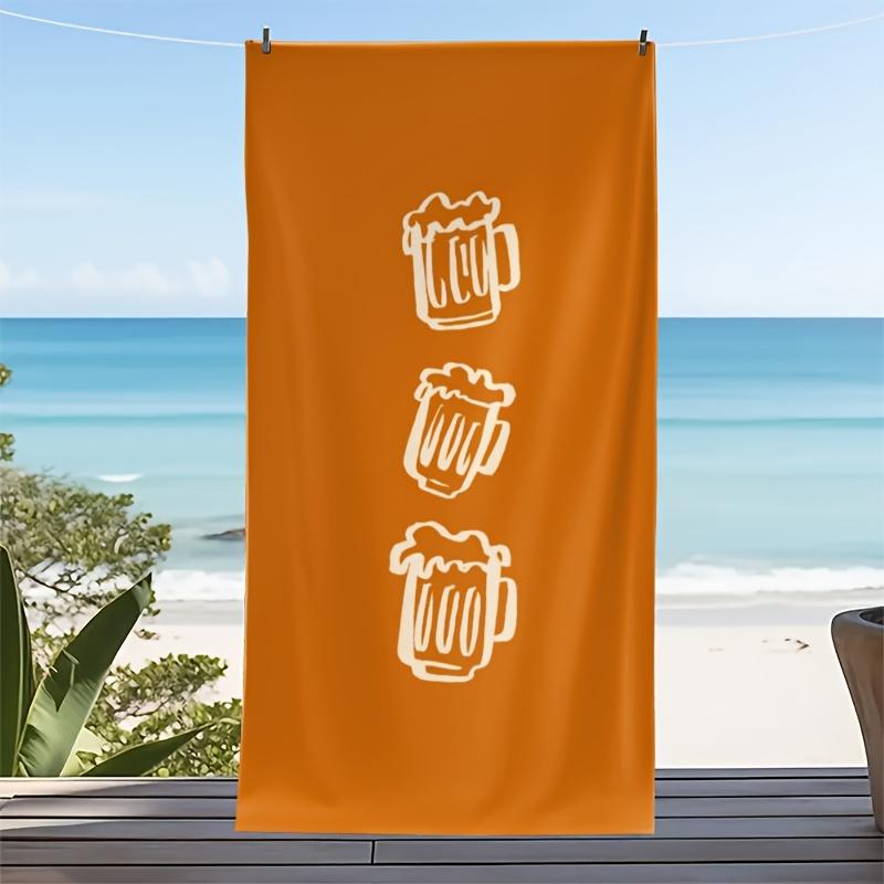 Trending Coastal Striped Print Towel Soft Large Wrap for Men Women Beach Holiday Blue & White Wave Stripe Beach Towel