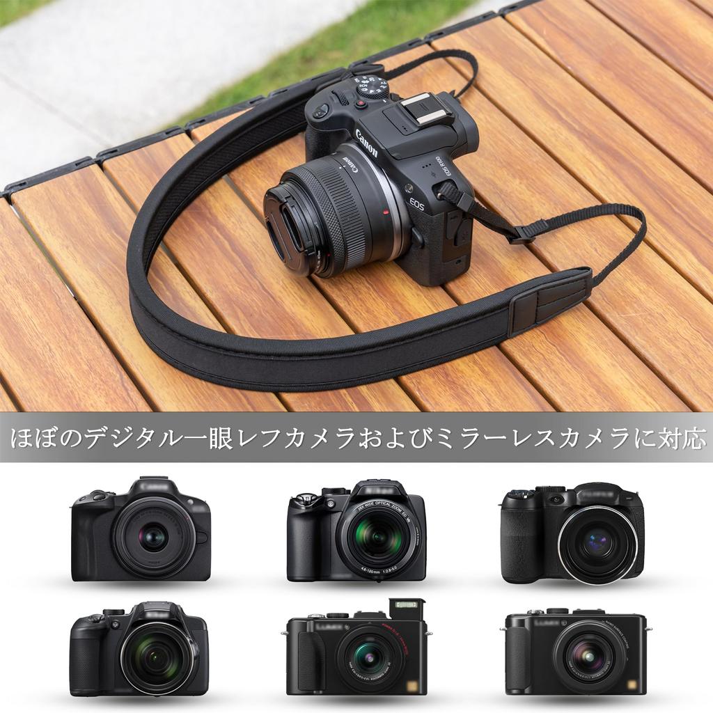 JJC Slim Camera Neck Strap for Sony Fujifilm X Canon EOS PowerShot and Other Cameras with a Thin Significantly Reduces and Prevents Adjustable ZV-E10