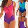 Women's One-piece Swimsuit Sexy Rainbow Gradient Beach One-piece Swimwear