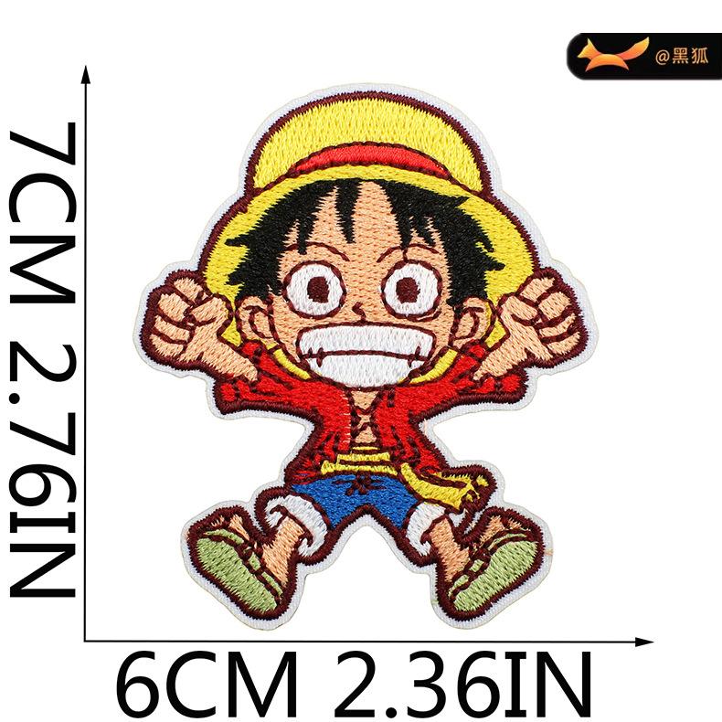 Черная лиса мультфильм анимация персонаж вышивка ткань наклейка японский цельный патч компьютерная вышивка наклейка