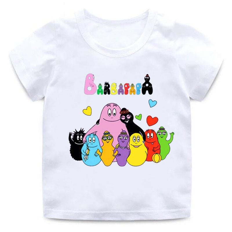 Cute Barbapapa Print Cartoon Baby Short Sleeves New Men Women Tee Adults Children Boy Gril Top Kids Parent Child Cotton Tshirt