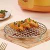 Круглая решетка для аэрофритюрницы с ножками, штабелируемая, сетчатая, для гриля, из нержавеющей стали, антикоррозийная, для домашней кухни, духовки, пароварки, плиты