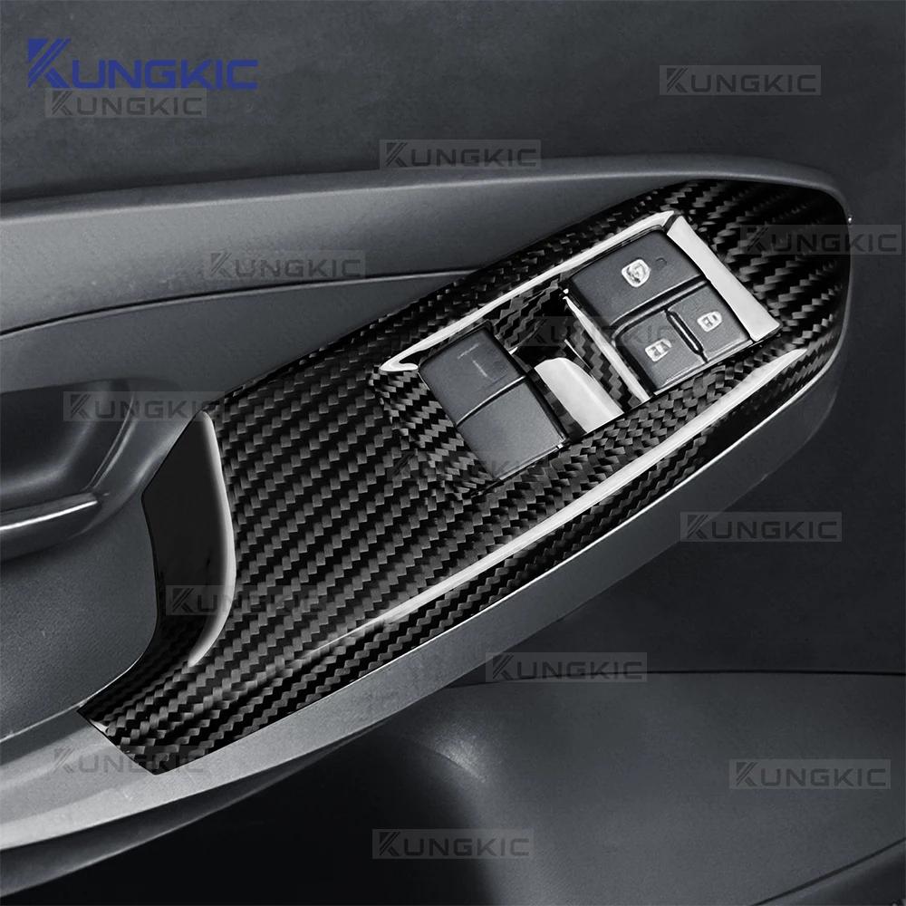 Carbon Fiber Door Window Lift Switch Panel Cover for 2025 2026 Toyota GR Yaris LHD