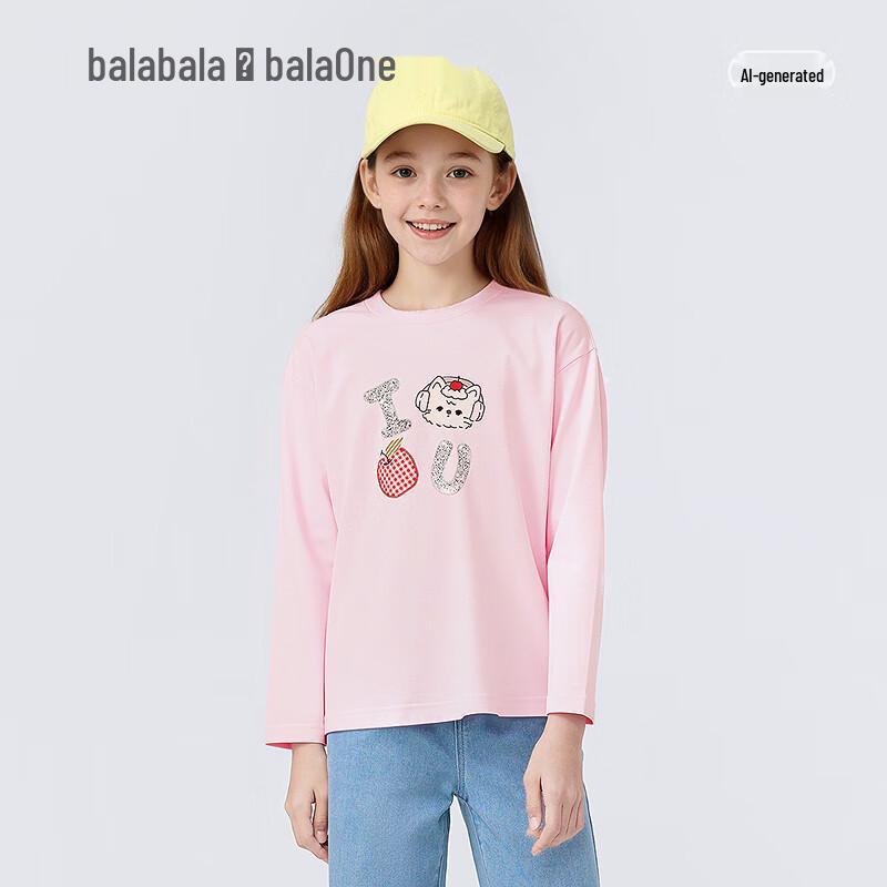 Хлопковая футболка с длинным рукавом для девочек Balabala