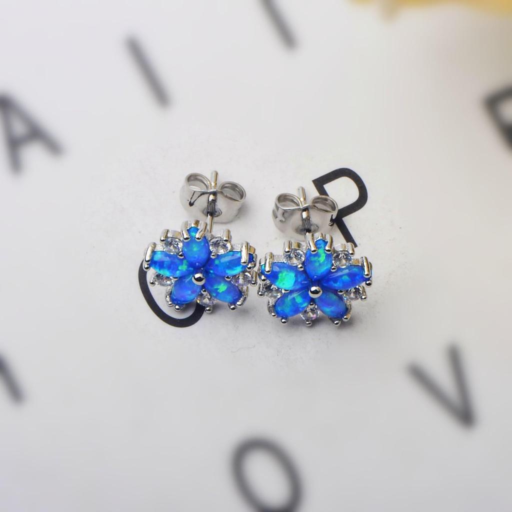 Женские серьги 'Опаловый цветок'