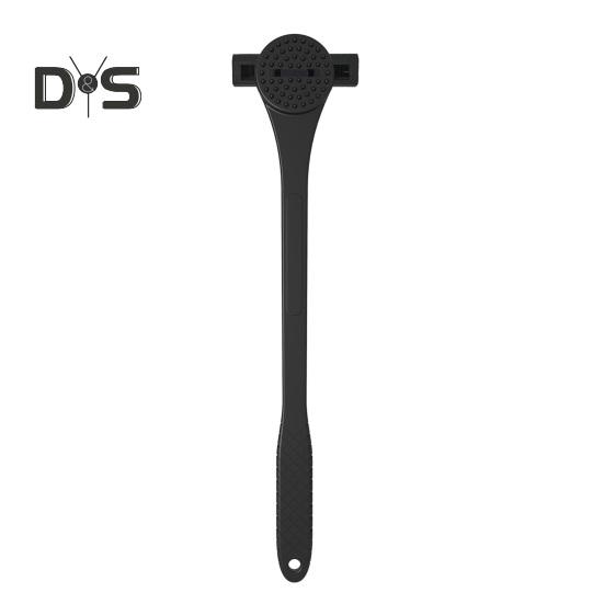 2-In-1 Men Back Shaver with Silicone Long Handle Bath Shower Body Back Scrubber Hair Trimmer Ergonomic Manual Wet Dry Hair Remover Tools