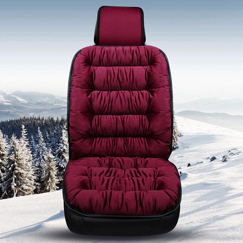 WTEMPO Подушки для автомобильных сидений из шелка и хлопка, зимние мягкие однотонные подушки, теплые, удобные коврики для автомобилей, грузовиков, внедорожников, автофургонов