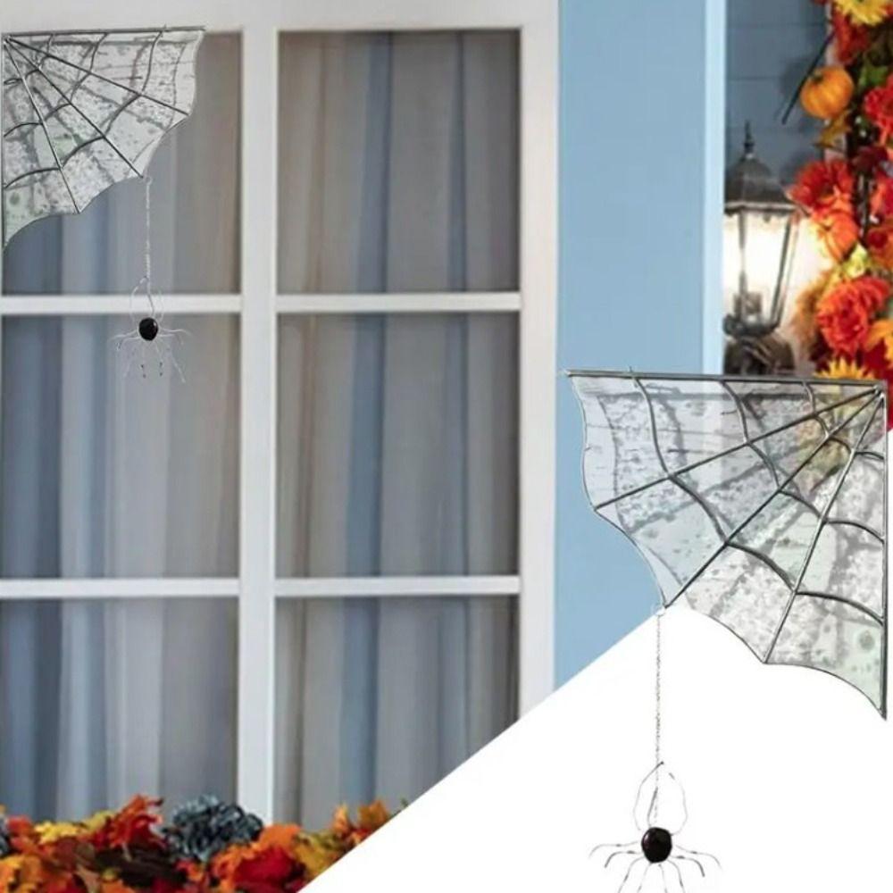 Acrylic Spiderweb Spiderweb Door Trim with Chain Window Frame Ornament Living Room