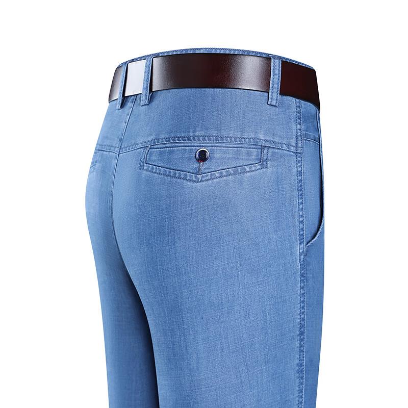 Мужские джинсы Yiliteng 2024 Лето Свободные Прямые Эластичные