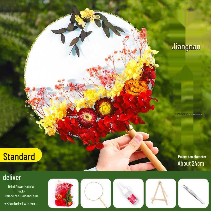 Dried Flower Fan DIY Kit for International Women's Day - Team Building & Handmade Gift