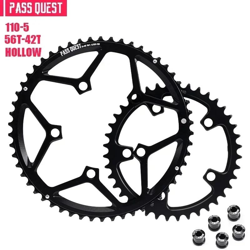 PASS QUEST 110 bcd chainring 5 bolt road bike Narrow wide Chain ring with bolts for Shimano SRAM 11 12 Speed Road Bike tray