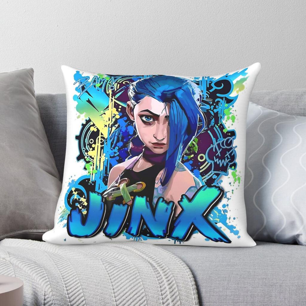Jinx Arcane Квадратная Наволочка Полиэстер Лен Бархат Креативная Молния Декор Наволочка Чехол для Подушки Дивана