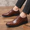 Модные деловые кожаные туфли мужские оксфорды на шнуровке мужские рабочие офисные туфли классические толстые подошвы с острым носком дизайнерские мужские повседневные туфли