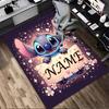 Personalized Name Stitch's Sign Living Room Non-Slip Area Rug Soft Carpet for Bedroom Kids Playroom Sofa Office Home Decor Doormat