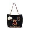 Bear Large-capacity Bag 2025 Autumn and Winter New Women's Bag Trendy Retro Tote Bag Alphabet Shoulder Commuter Bag