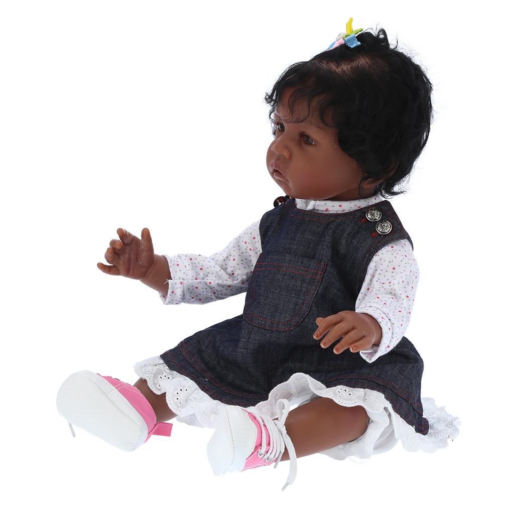 55 см кукла для малышей и девочек, милая реалистичная черная кожа, кукла-реборн, детская игрушка в подарок