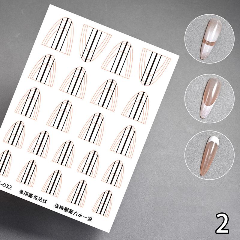Французский маникюр Полоски Формы для ногтей Бахрома Направляющие Наклейки Руководства по созданию волнистых линий для дизайна ногтей Наклейки Трафаретные полоски Инструменты для ногтей