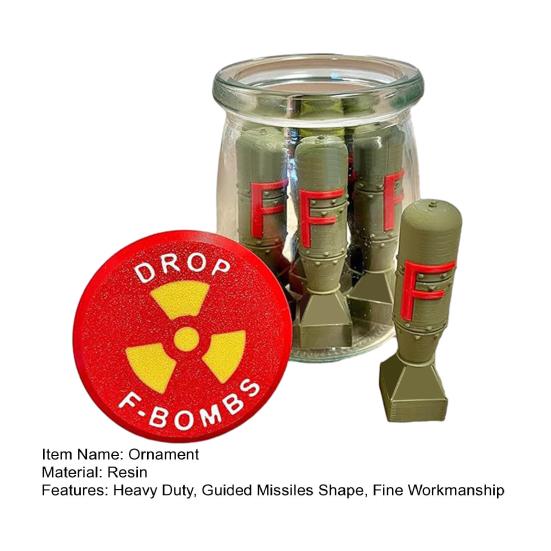 F-Bombs Jar Resin Craft F Управляемые ракеты Настольная фигурка Статуя Скульптура Забавное украшение для домашнего офиса Стол для мужчин Подарок на день рождения