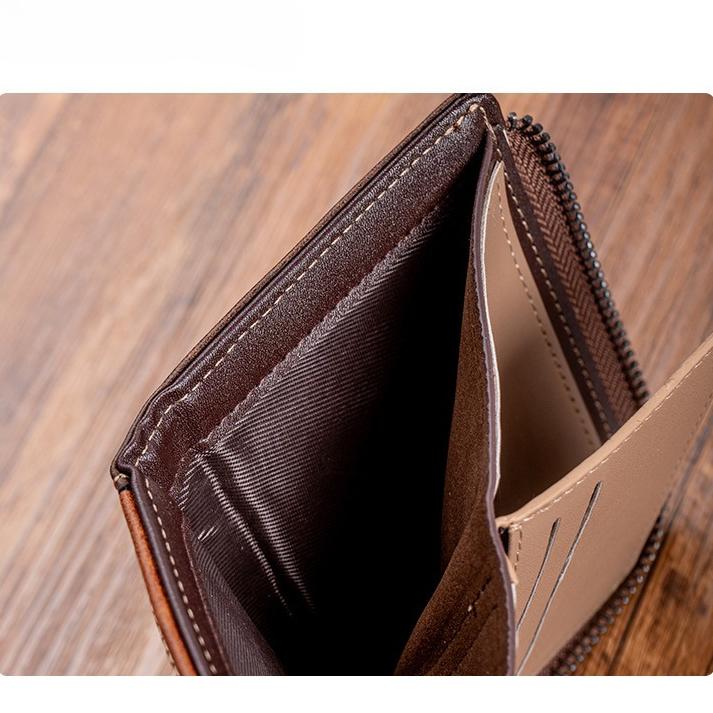 High Quality Men's Wallet Nubuck Leather Blocking Multi Luxury Designer Money Clip Card Holder Slot 3 FoldPurse