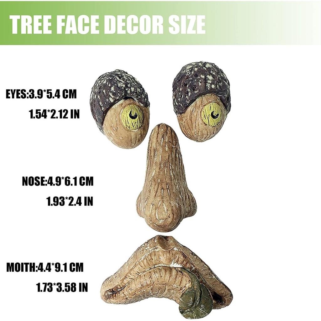 Декор в виде лица дерева на открытом воздухе, садовые статуи в виде лица дерева светятся в темноте для декора садового двора