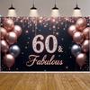 Баннер на 60-летие, воздушные шары, Декор, Потрясающий фон для дня рождения, Баннер для празднования 60-летия, Блестящие акценты Для фото на день рождения