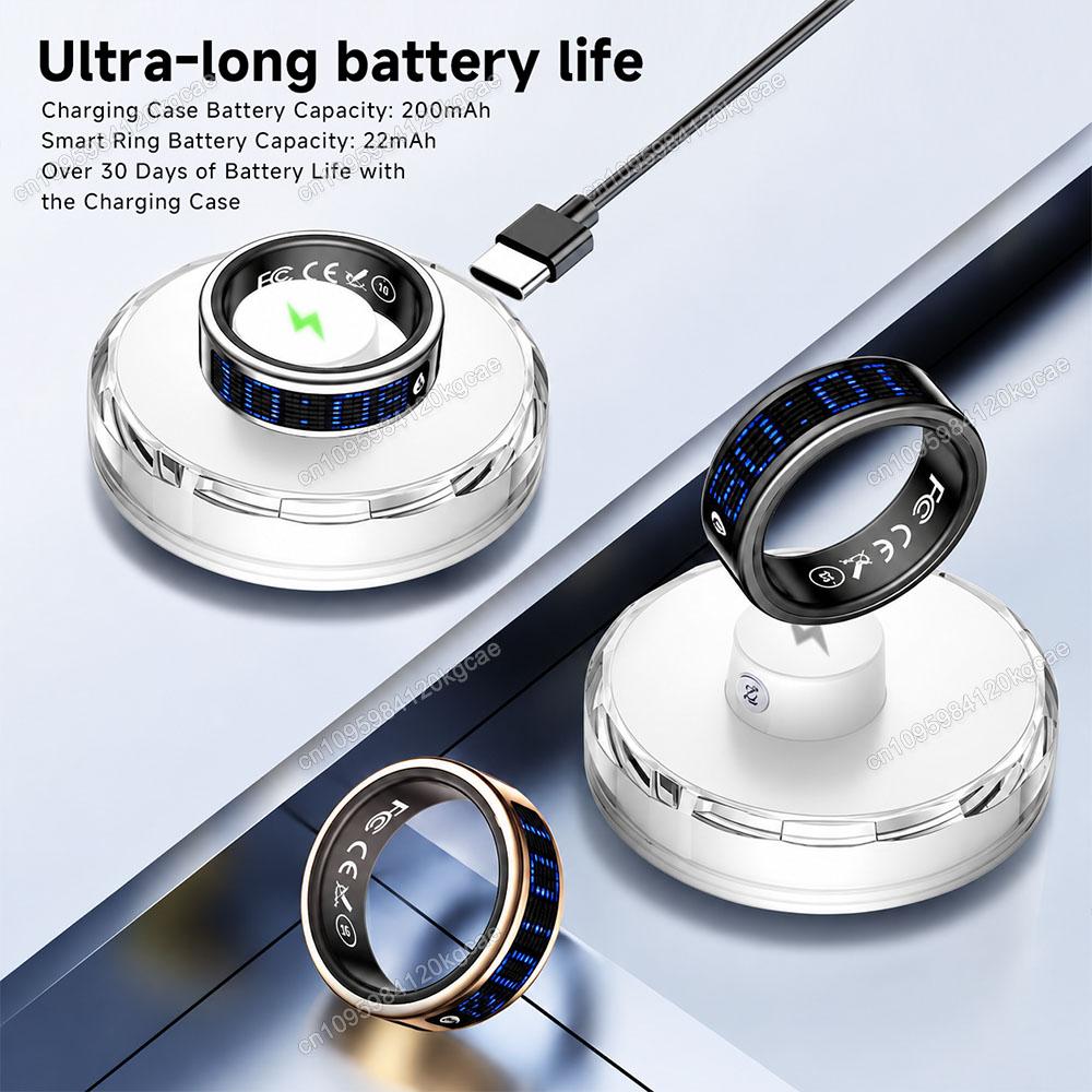 2026 Call Reminder Smart Ring Display Screen Touch,Tasbih Counter,Health Manager,5ATM Waterproof Multi Sport Mode Men Women R11C 1
