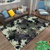 Camouflage Pattern Area Rug with Abstract Paint Splatter Design Suitable for use as an anti-slip for living room bedroom sofas