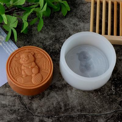 Круглая рельефная форма для мыла из силикона с моделированием животных кошки и собаки, сделай сам, форма для ежа, панды, свечи, мастики, шоколада, для выпечки