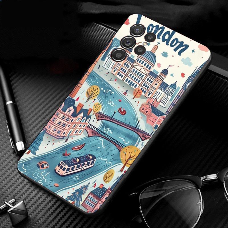 Лондонская эстетика Чехол для телефона Для Samsung Galaxy S25 S24 S23 S22 S21 Ultra S24 S23 S22 S21 S25 Plus S24 S25 FE