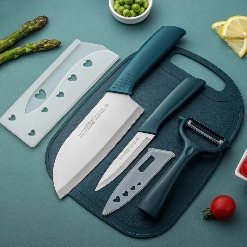 4 шт., набор ножей из нержавеющей стали, нож для овощей, фруктов, разделочная доска, картофелерезка, овощечистка, нож, кухонные аксессуары