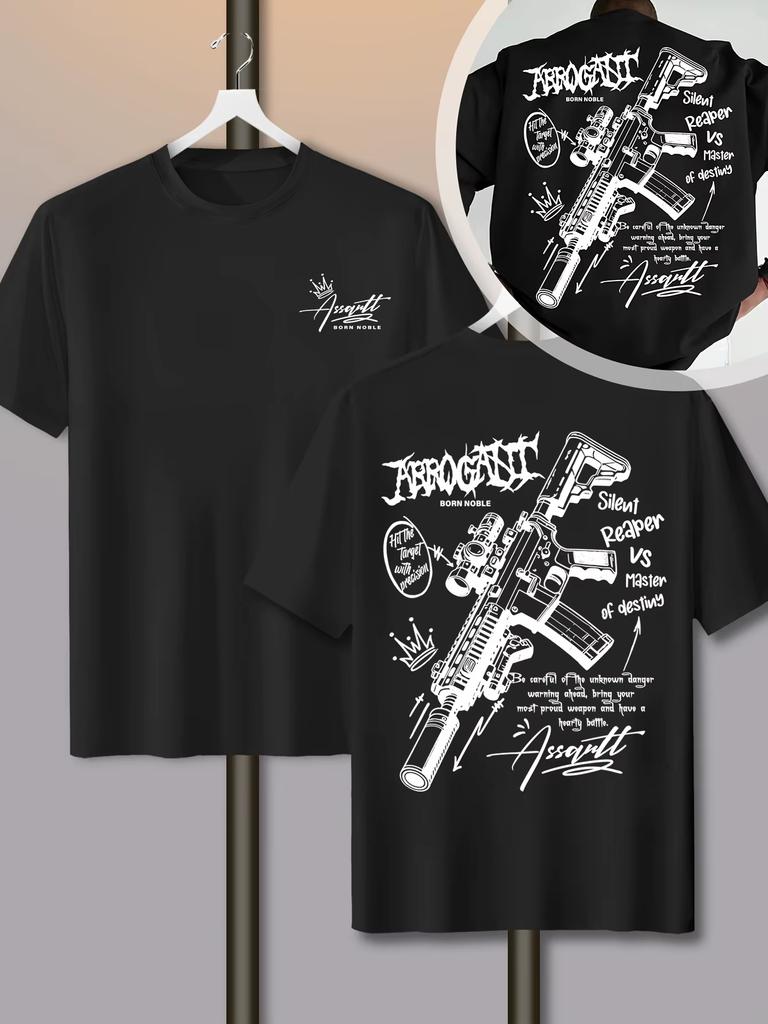 Summer Unisex Fun Graffiti M4 Eleunisexts And Handwritten Letter Pattern Trendy Streetwear Tshirt 100 Pure Cotton Soft Material