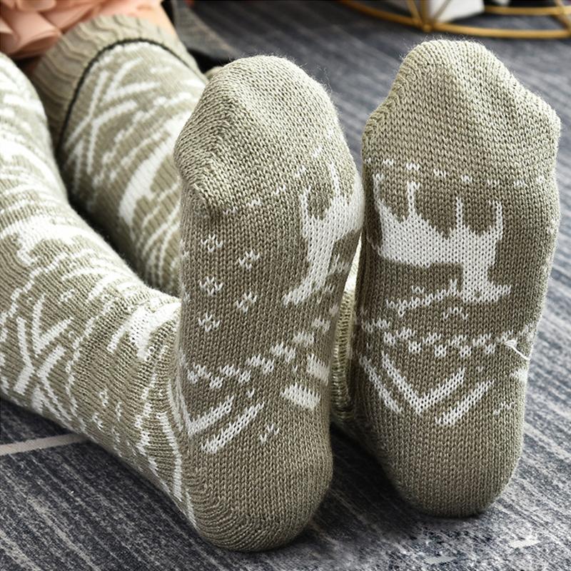 Рождественские женские длинные вязаные чулки для девочек, женские и женские зимние вязаные носки, гольфы выше колена