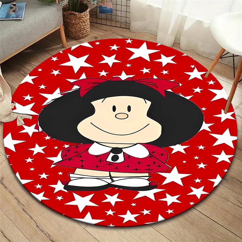 Круглый ковер Mafalda, Ковер для гостиной, спальни, дивана, игровой комнаты, Декор, Нескользящий коврик для пола