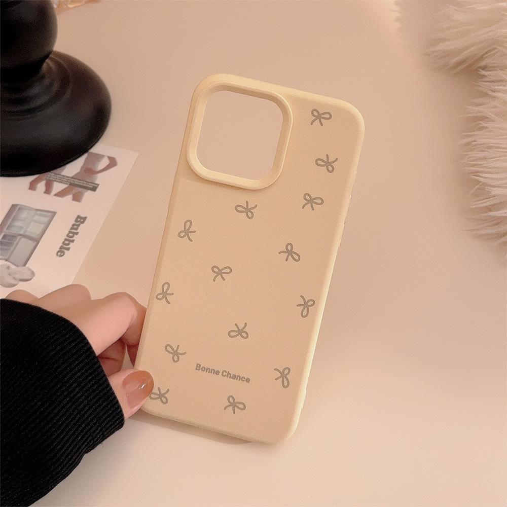 Full Screen Bow Suitable for IPhone17 IPhone 15promax Gentle and Simple 1314 Silicone