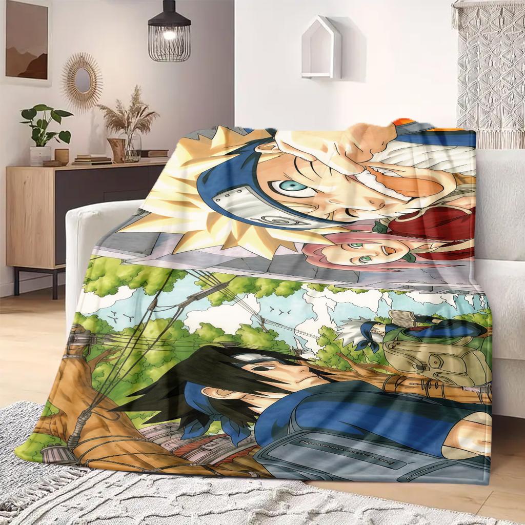 Naruto Anime Print Blanket Warm Comfortable Flannel Blanket Suitable for Bedrooms, Sofas, Beds, Chairs, Picnics, Travel