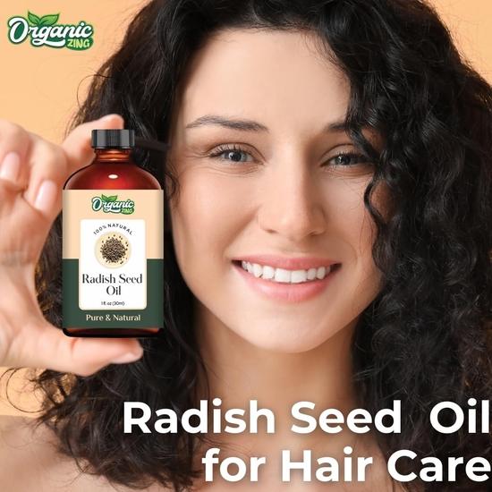 Organic Zing Radish Seed (Raphanus Sativus) Oil | Pure & Natural Carrier Oil for Massage, Skincare & Haircare- 30ml/1.01fl Oz