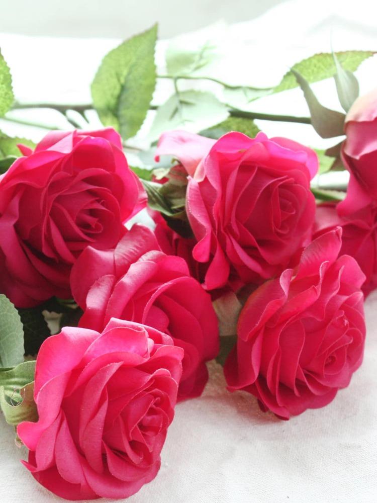 12 шт. искусственных шелковых роз, искусственные цветы, розы, цветы, цветочная композиция, букет для дома, свадьбы, вечеринки, сада, свадебного украшения