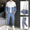 Men's Spring and Summer Casual Sports Suit, Youth Long Sleeved Hooded Handsome Jacket+sports Pants Plus Two Piece Set In Large Size