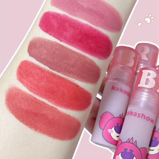 2 г блеск для губ с рисунком медведя, гладкий, удобный для переноски, мини-мягкий увлажняющий, легкий, матовый блеск для губ для девочек