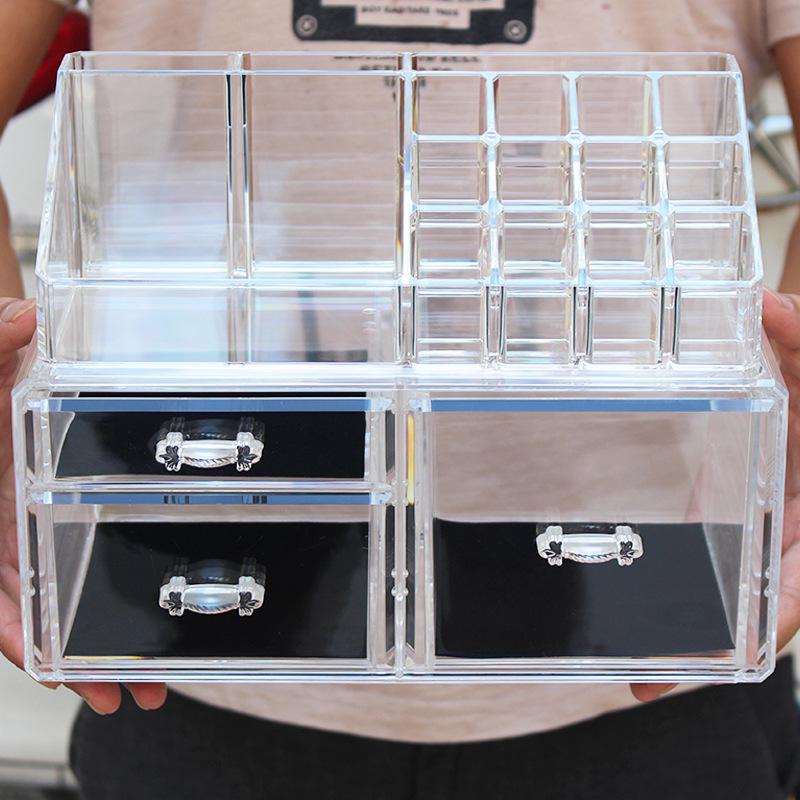 Transparent Dustproof Makeup Organizer with Drawers