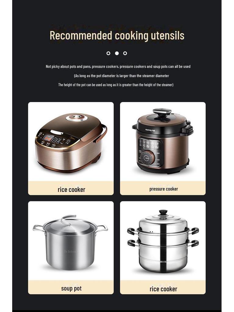 Рисоварка-пароварка из нержавеющей стали 304 с функцией разделения супа и риса
