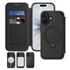 KEYSION Кожаный кошелек-книжка для iPhone 15 16 17 Pro Max Air 16Plus 16e Слот для карт Магнитный 360 Кольцо-подставка Задняя крышка телефона