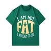 Men's 100% Cotton Crew Neck Short Sleeve T-Shirt, Funny 'I Am Not Fat I Am Easy To See' Letter Print Casual Humorous Top For Daily Wear